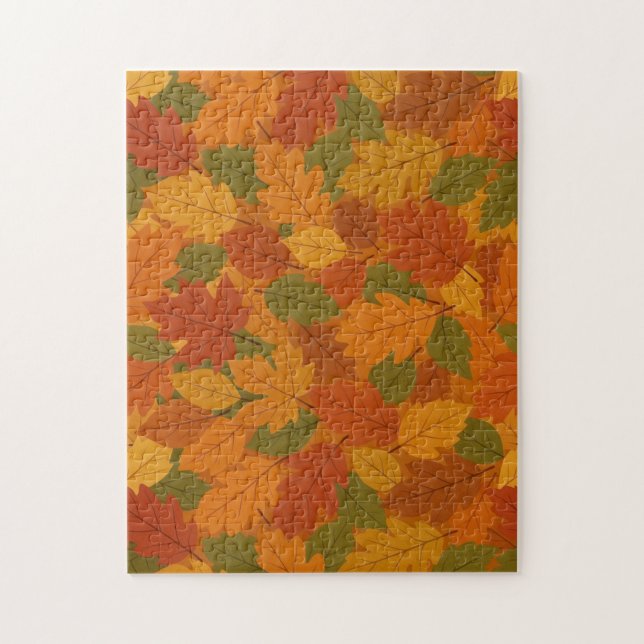 Puzzle Hojas clásicas de otoño con estampado (Vertical)