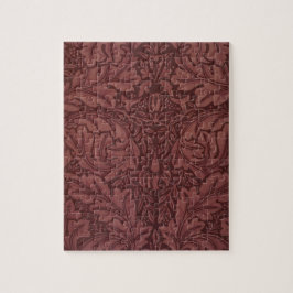 Puzzle Hojas de Acanto Rojo Oscuro (por William Morris)