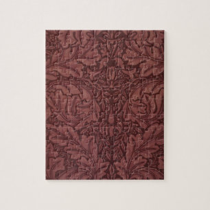Puzzle Hojas de Acanto Rojo Oscuro (por William Morris)