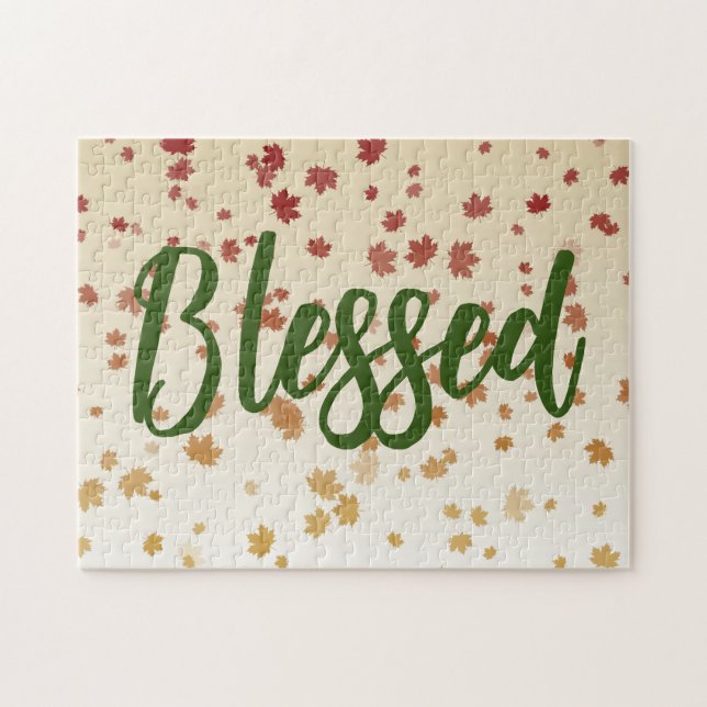 Puzzle Hojas de arce de Acción de Gracias (Horizontal)