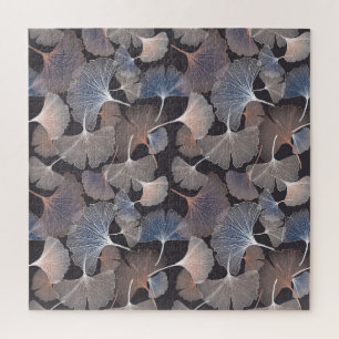 Puzzle Hojas de Ginkgo: elegante patrón natural.