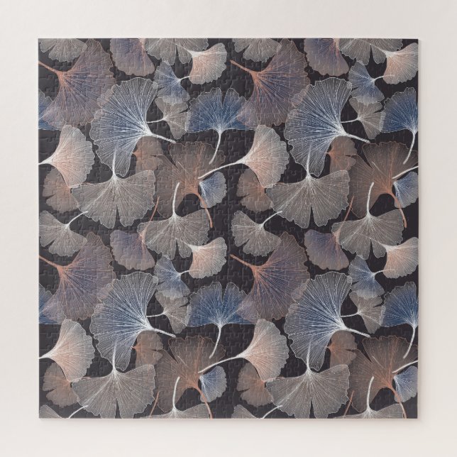 Puzzle Hojas de Ginkgo: elegante patrón natural. (Vertical)