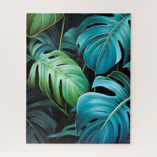 Puzzle Hojas de Monstera Botánica Foliage Tropical Jungla