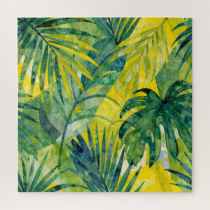 Puzzle Hojas de Monstera de Palma Tropical en la Jungla