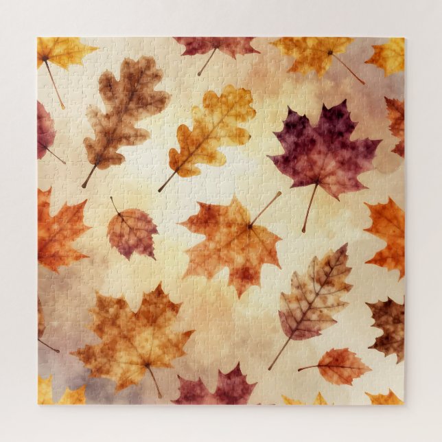 Puzzle Hojas de otoño acuarela patrón de otoño (Vertical)