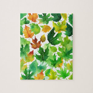 Puzzle Hojas de otoño con flores de hoja de arce
