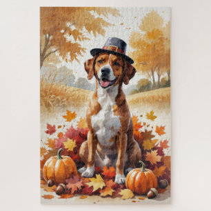 Puzzle Hojas de Otoño de Ridgeback de Rodesia Arte de Acc