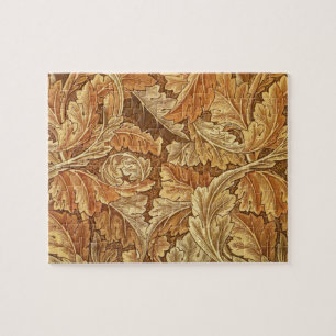 Puzzle Hojas de otoño marrones de acanto de William Morri