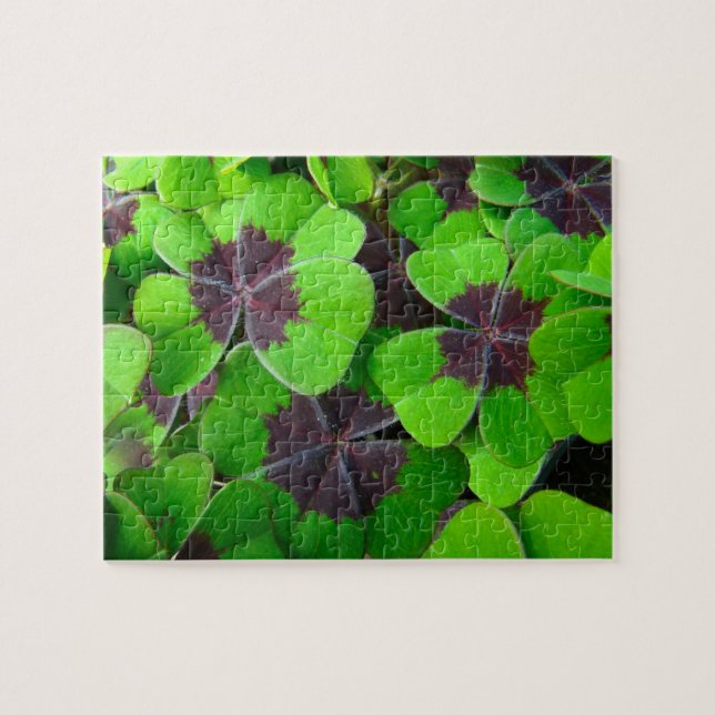 Puzzle Hojas de Oxalis - Rojo y Verde (Horizontal)