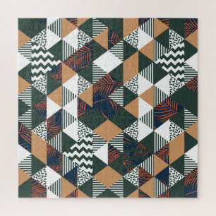 Puzzle Hojas de palma geométricas, patrón de moda