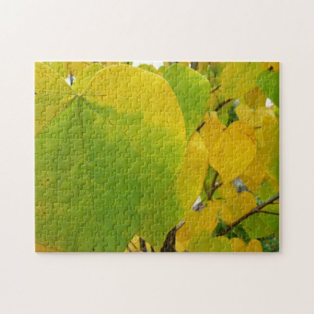 Puzzle Hojas de Redbud amarillas y verdes (Horizontal)