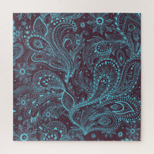 Puzzle Hojas decorativas: fondo de patrón sin soldadura