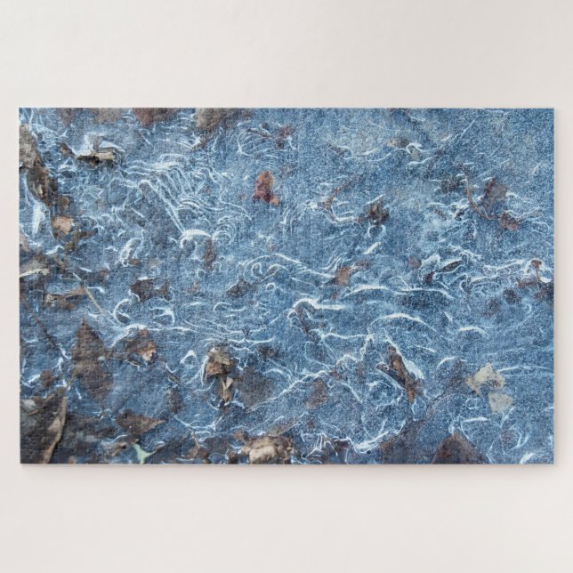 Puzzle Hojas En Hielo (Azul) (Horizontal)