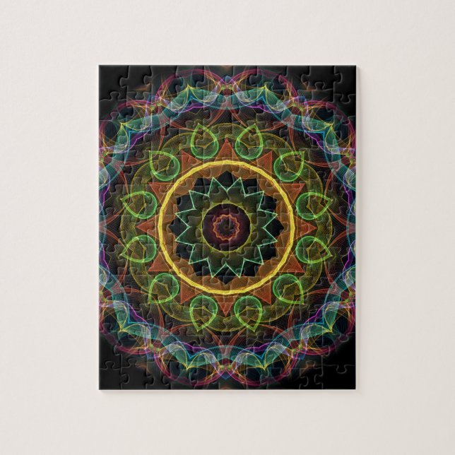 Puzzle hojas formadas huevo del spirograph (Vertical)