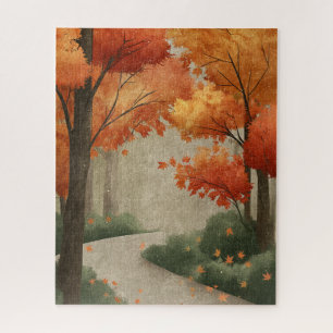 Puzzle Hojas otoñales del bosque otoñal