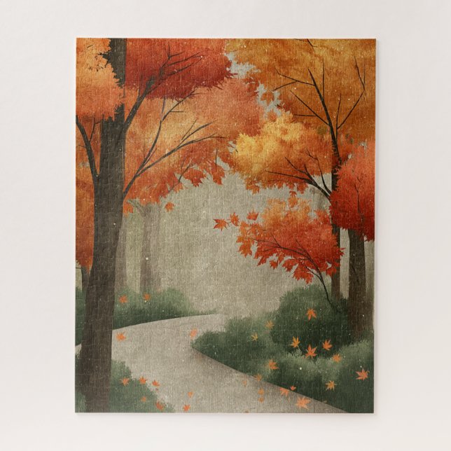 Puzzle Hojas otoñales del bosque otoñal (Vertical)