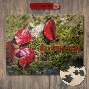 Puzzle Hojas Rojas en una Roca