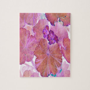 Puzzle Hojas rosadas de geranio