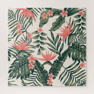 Puzzle Hojas tropicales, alegres tapices de playa.