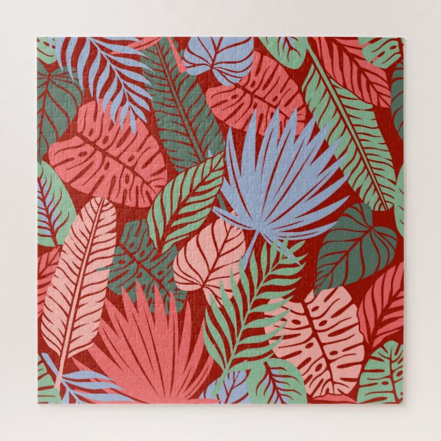 Puzzle Hojas tropicales de Doodle: Oscuras manos dibujada (Vertical)