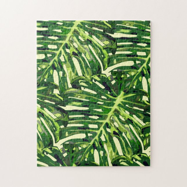 Puzzle Hojas tropicales de Monstera - Verdor (Vertical)