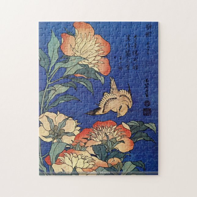 Puzzle Hokusai - flores (Vertical)