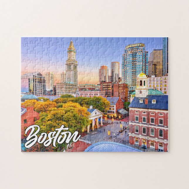 Puzzle Hola desde Boston, Massachusetts, Estados Unidos (Horizontal)