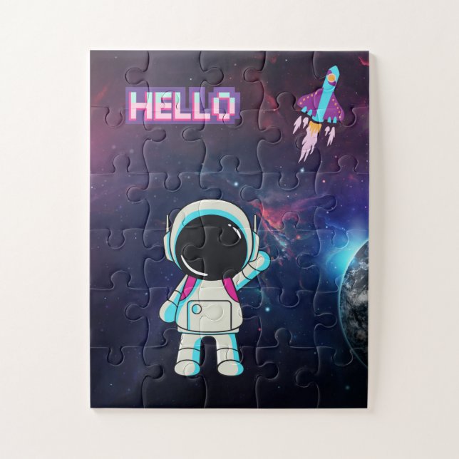 Puzzle "Hola desde el espacio" (Vertical)