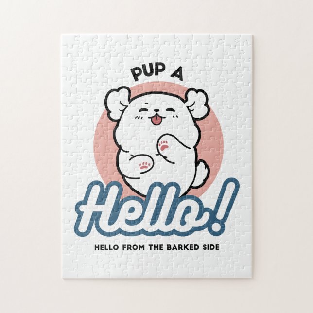 Puzzle ¡Hola! - Diseño feliz de Personalizados de perros  (Vertical)