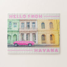 Hola, Havana Retro Pink Car & Architecture