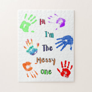 Puzzle Hola, soy el desordenado - Paint Handprints