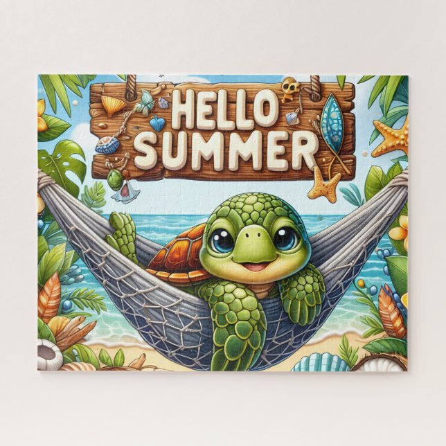Puzzle Hola Tortuga de Verano (Horizontal)