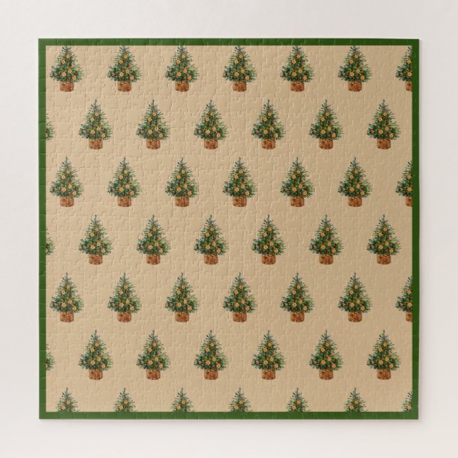 Puzzle Holiday Tree Minimalistic Simple Country Pine (Vertical)