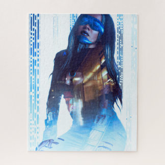 Puzzle Holograma neo del androide del Cyberpunk