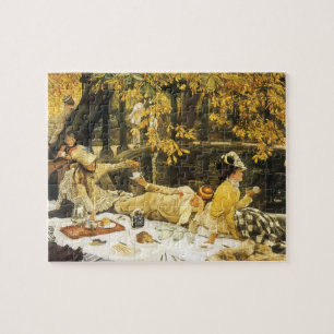 Puzzle Holyday, el picnic de James Tissot, arte victorian