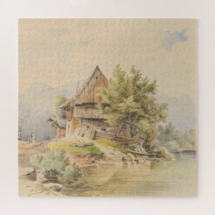Puzzle Holzhütte am See - Carl Lafite
