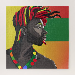 Puzzle Hombre afroamericano negro jocoso 11 rey