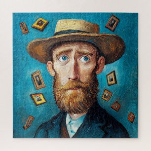 Puzzle Hombre con barba de retrato expresivo al estilo Va