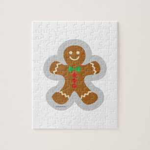 Puzzle Hombre De Gingerbread Haciendo El Ángel En La Niev