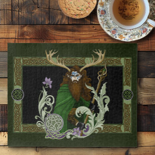 Puzzle Hombre de los Cuerna Celta Verde