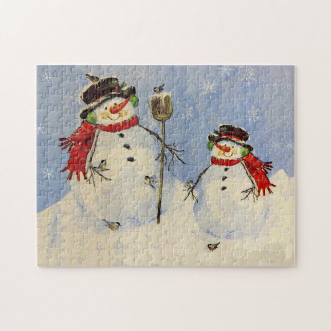 Puzzle Hombre de nieve e hijo (Horizontal)