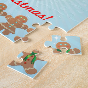 Puzzle Hombre de pan de jengibre divertido con el gorra