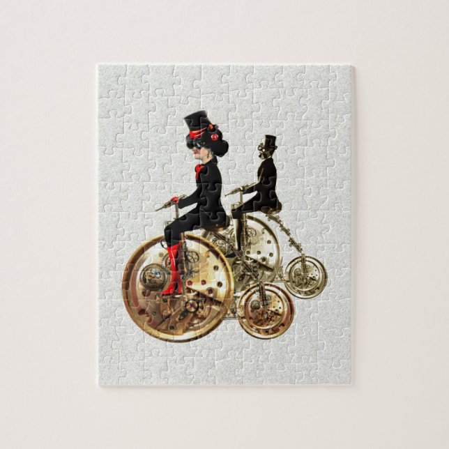 Puzzle Hombre de Steampunk, penny farthings gifts de Leah (Vertical)