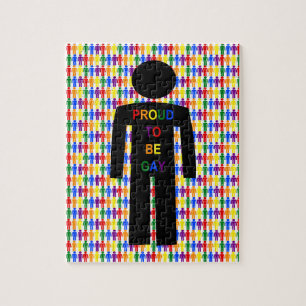 Puzzle Hombre gay LGBTQ Silhouette y hombres arcoiris
