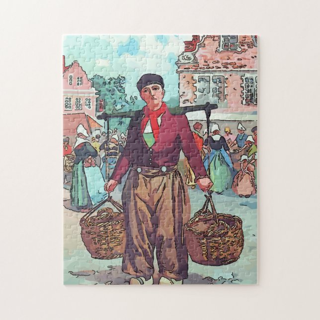 Puzzle Hombre holandés con canastas (Vertical)