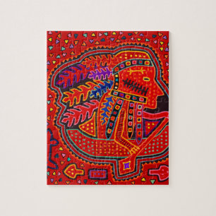 Puzzle Hombre indio Kuna en canoa