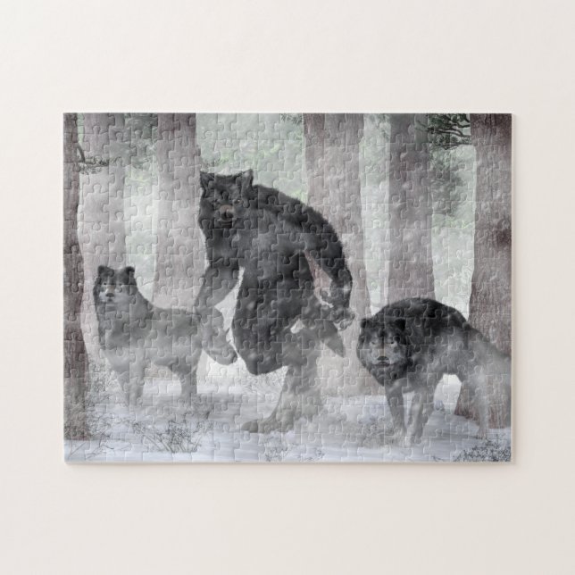 Puzzle Hombre lobo y lobos (Horizontal)