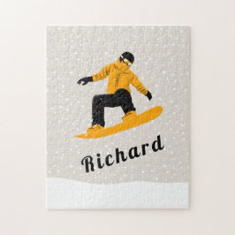 Puzzle Hombre Snowboard Nombre personalizado Deporte de i