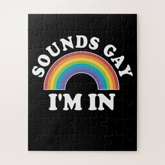 Puzzle Hombres de Orgullo Gay Mujeres LGBT Arcoiris suena (Vertical)