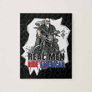 Puzzle Hombres de verdad montan motocicletas estadouniden